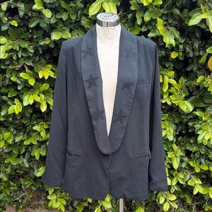 Vintage Havana Black Blazer with Star Embroidery size Small NWT